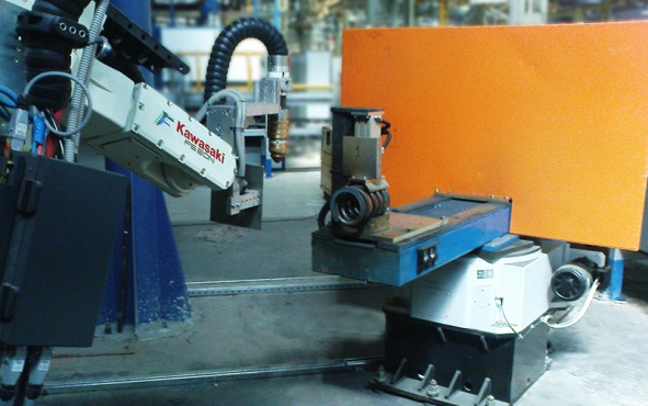 Spyruoklių pjovimo robotas